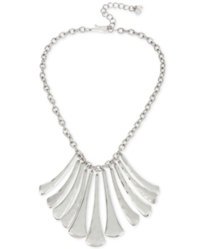 Shop Robert Lee Morris Soho Silver-tone Sculptural Fan Statement Necklace, 17" + 3" Extender