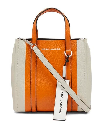 Shop Marc Jacobs The Mini Tag Tote Bag In Kumquat Multi