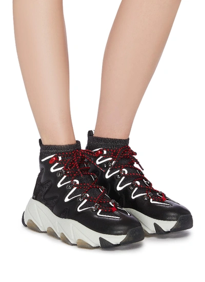 Shop Ash 'escape' Chunky Outsole High Top Panelled Sneakers In Black