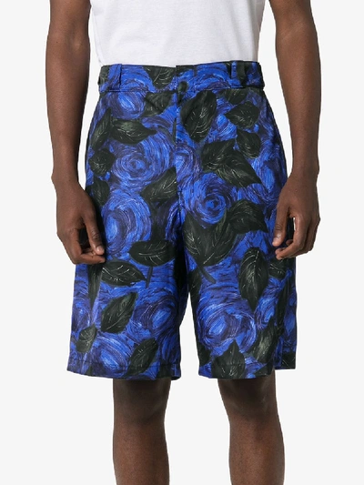 Shop Prada Karierte Shorts In 102 - Blue