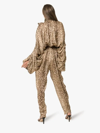 Shop Zimmermann Animal Print Silk Jumpsuit In 103 - Brown