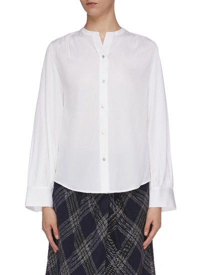 Shop Vince Shirred Back Silk Satin Blouse