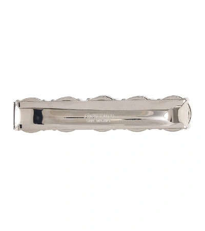 Shop Miu Miu Crystal-embellished Barrette In Silver