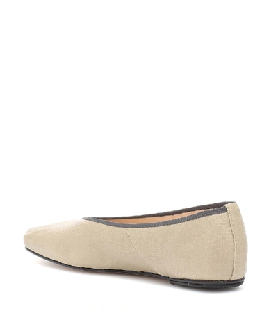 Shop The Row Coated Canvas Ballet Flats In Beige