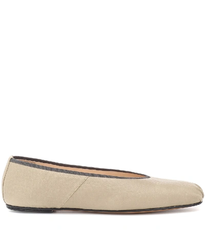 Shop The Row Coated Canvas Ballet Flats In Beige