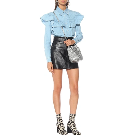 Miu Miu Leopard-print Jacquard Ankle Boots In Beige