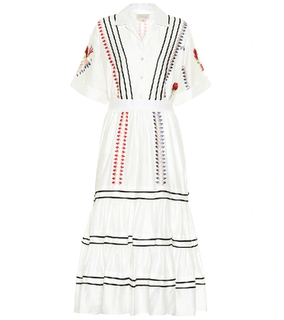 Shop Temperley London Embroidered Cotton Dress In White