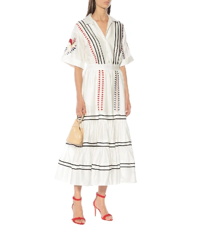 Shop Temperley London Embroidered Cotton Dress In White