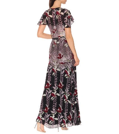 Shop Temperley London Bellflower Embellished Floral Gown In Black