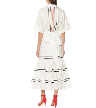 Shop Temperley London Embroidered Cotton Dress In White