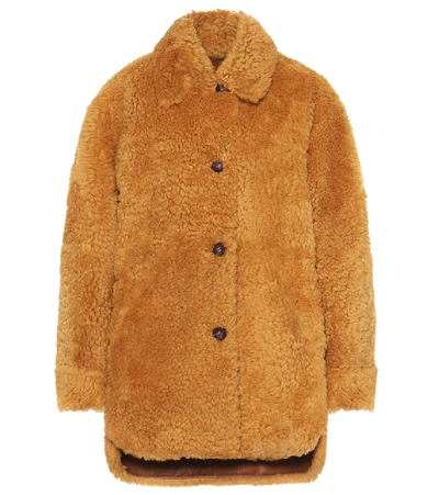 Shop Isabel Marant Sarvey Shearling Coat In Yellow