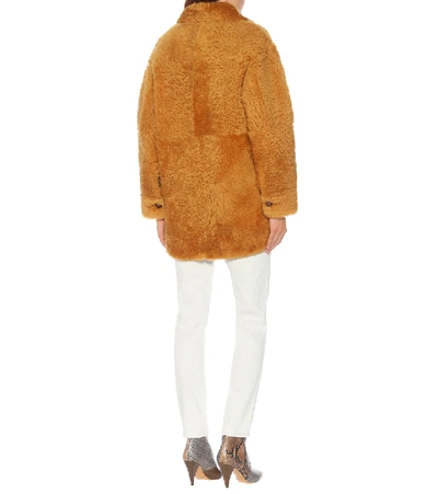 Shop Isabel Marant Sarvey Shearling Coat In Yellow