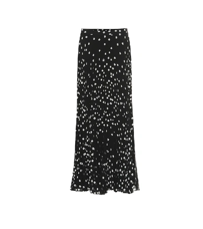 Shop Stella Mccartney Alpha Polka-dot Pleated Maxi Skirt In Black