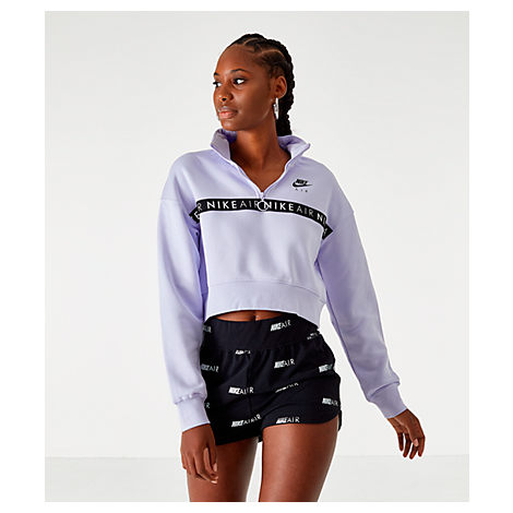 nike air half zip crop top