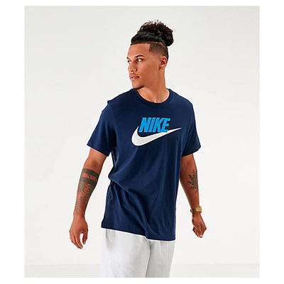 Shop Nike Men's Sportswear Icon Futura T-shirt, Blue - Size Large