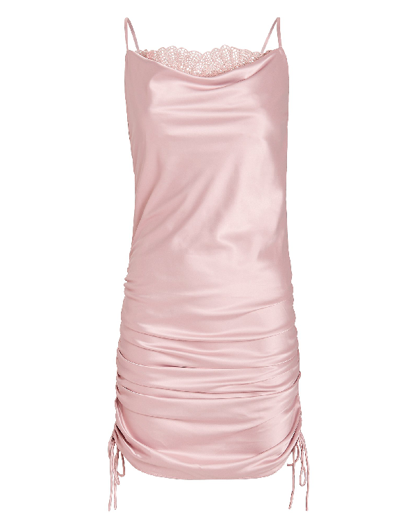 Night Night By Jonathan Simkhai Ruched Satin Slip Dress In Pink | ModeSens