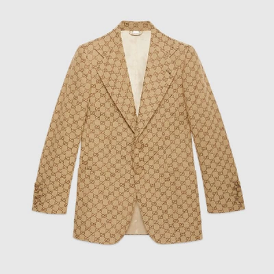 Shop Gucci Gg Canvas Jacket In Beige