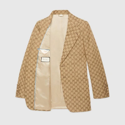 Shop Gucci Gg Canvas Jacket In Beige