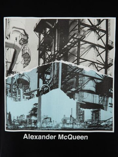 Shop Alexander Mcqueen T-shirt Industrial Scene In Black