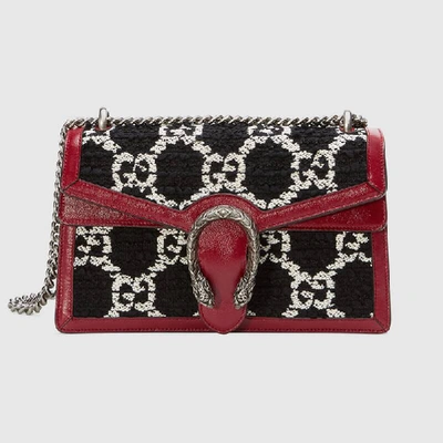 Shop Gucci Dionysus Gg Tweed Small Shoulder Bag In Black