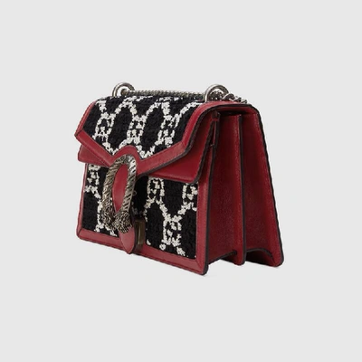 Shop Gucci Dionysus Gg Tweed Small Shoulder Bag In Black