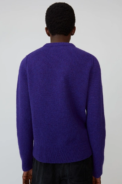 Shop Acne Studios Kai Dark Purple In Regular Crewneck Sweater
