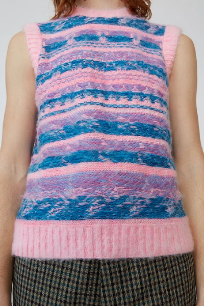 Shop Acne Studios Striped Jacquard Vest Bright Pink
