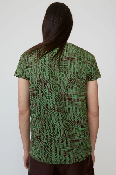 Shop Acne Studios Swirl-print T-shirt Apple Green/rosewood Red