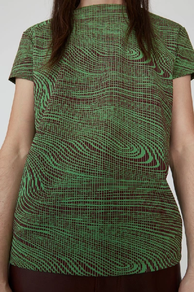 Shop Acne Studios Swirl-print T-shirt Apple Green/rosewood Red