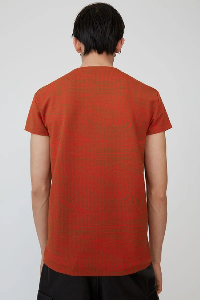 Shop Acne Studios Swirl-print T-shirt Tomato Orange/oil Yellow