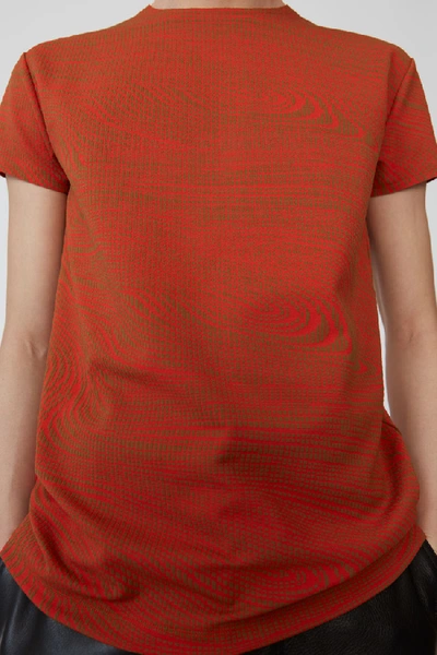 Shop Acne Studios Swirl-print T-shirt Tomato Orange/oil Yellow