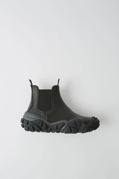 Shop Acne Studios Leather Ankle Boots Black