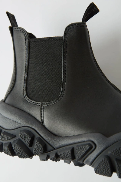 Shop Acne Studios Leather Ankle Boots Black