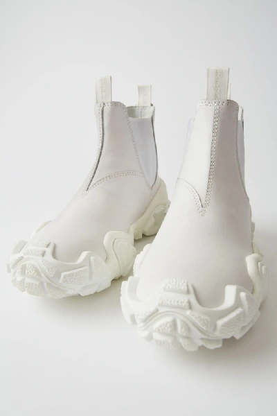 皮革踝靴 White/white