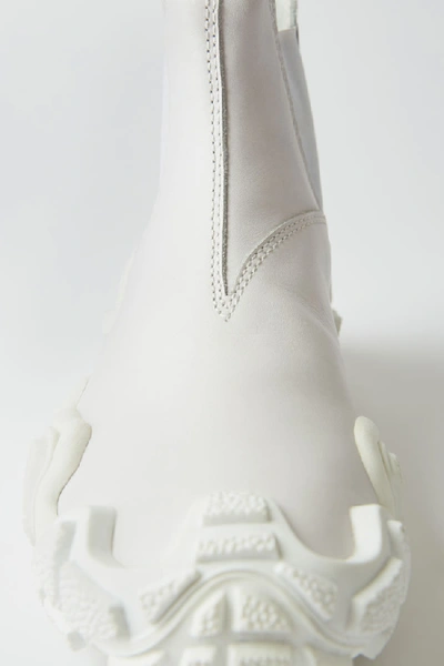 Shop Acne Studios Leather Ankle Boots White/white