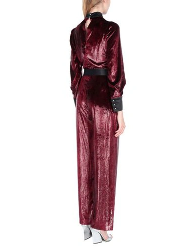 Shop Just Cavalli Woman Jumpsuit Burgundy Size 4 Polyester In Red