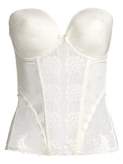 Shop Simone Perele Floral Lace Bustier In Ivory