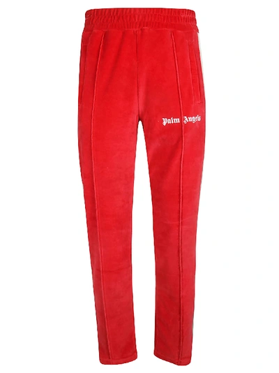 Shop Palm Angels Chenille Track Pants In Red