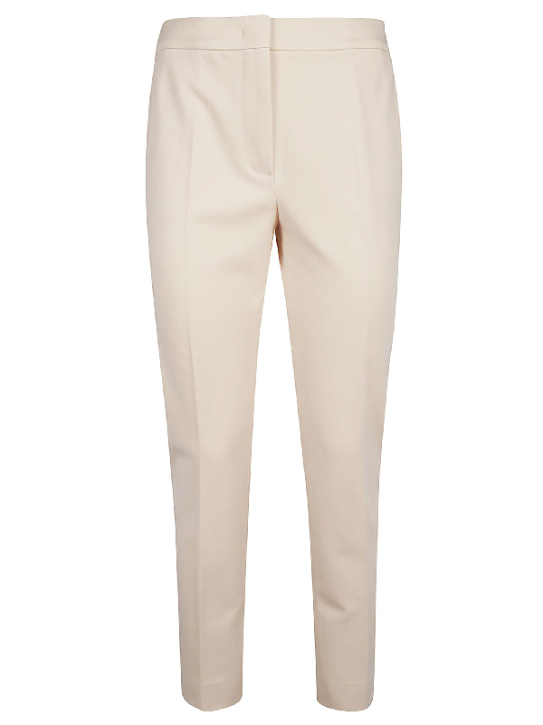Max Mara Pegno Straight High-rise Stretch-jersey Trousers In Pink ...