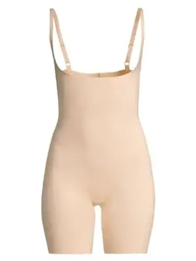 Shop Wacoal Beyond Naked Open-bust Tummy & Thigh Shaper In Sand