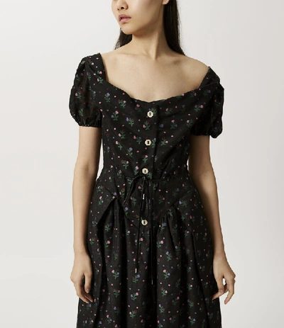 Shop Vivienne Westwood Short Sleeve Saturday Dress Floral In Black