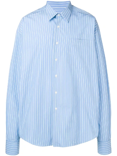 Shop Ami Alexandre Mattiussi Oversize Shirt In Blue