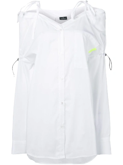 Shop Marcelo Burlon County Of Milan Off The Shoulder Shirt In White