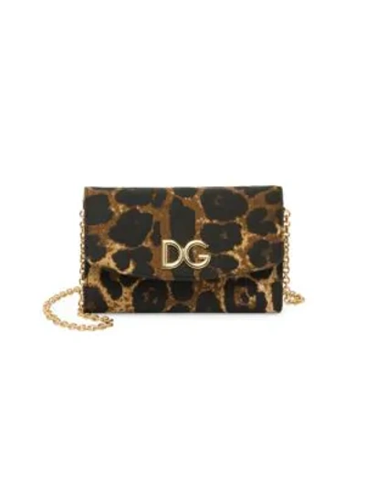 Shop Dolce & Gabbana Women's Micro Leopard-print Wallet-on-chain