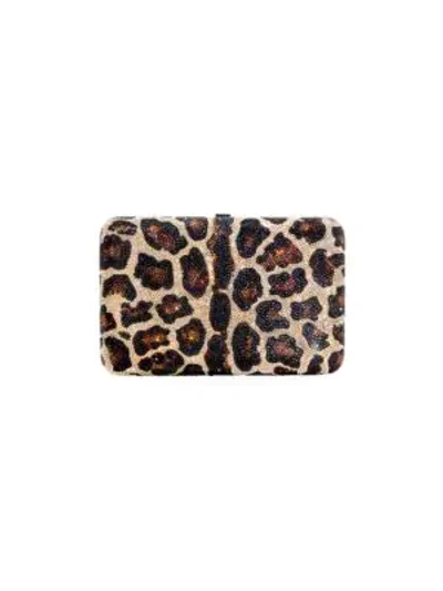 Shop Judith Leiber Women's Seamless Leopard Crystal Clutch In Champagne