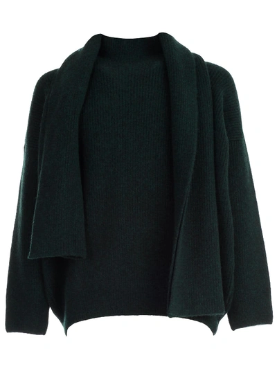 Shop Jacquemus Sweater L/s W/scarf In Dark Green