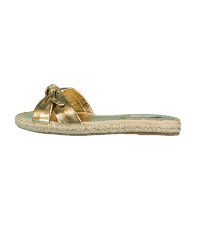 Shop Tabitha Simmons Heli Metallic Napa Bow Espadrille In Gold