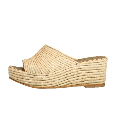 Shop Carrie Forbes Woven Wedge Slide In Natural
