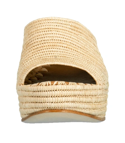 Shop Carrie Forbes Woven Wedge Slide In Natural