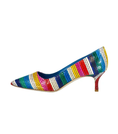 Shop Manolo Blahnik Watersnake Pump In Multi